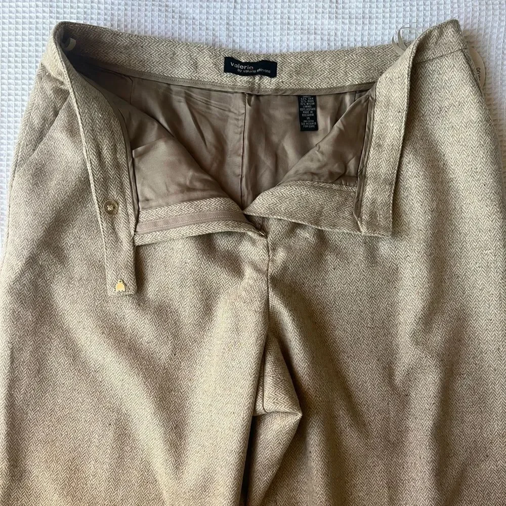 NEW Valerie By Valerie Stevens Vintage Tweed Essentials Wool Blend Fall Pants 14